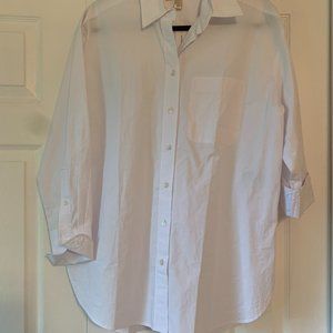 Banana Republic White Cotton Poplin Oversized Shirt